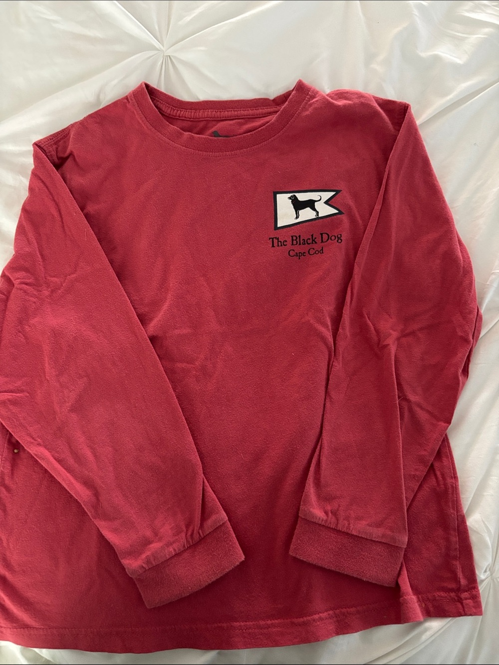 The Black Dog Red Long Sleeve Logo Tee